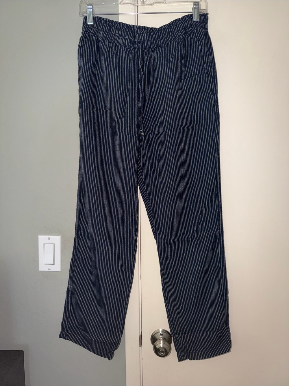 F&F Navy and White Pinstripe Pants